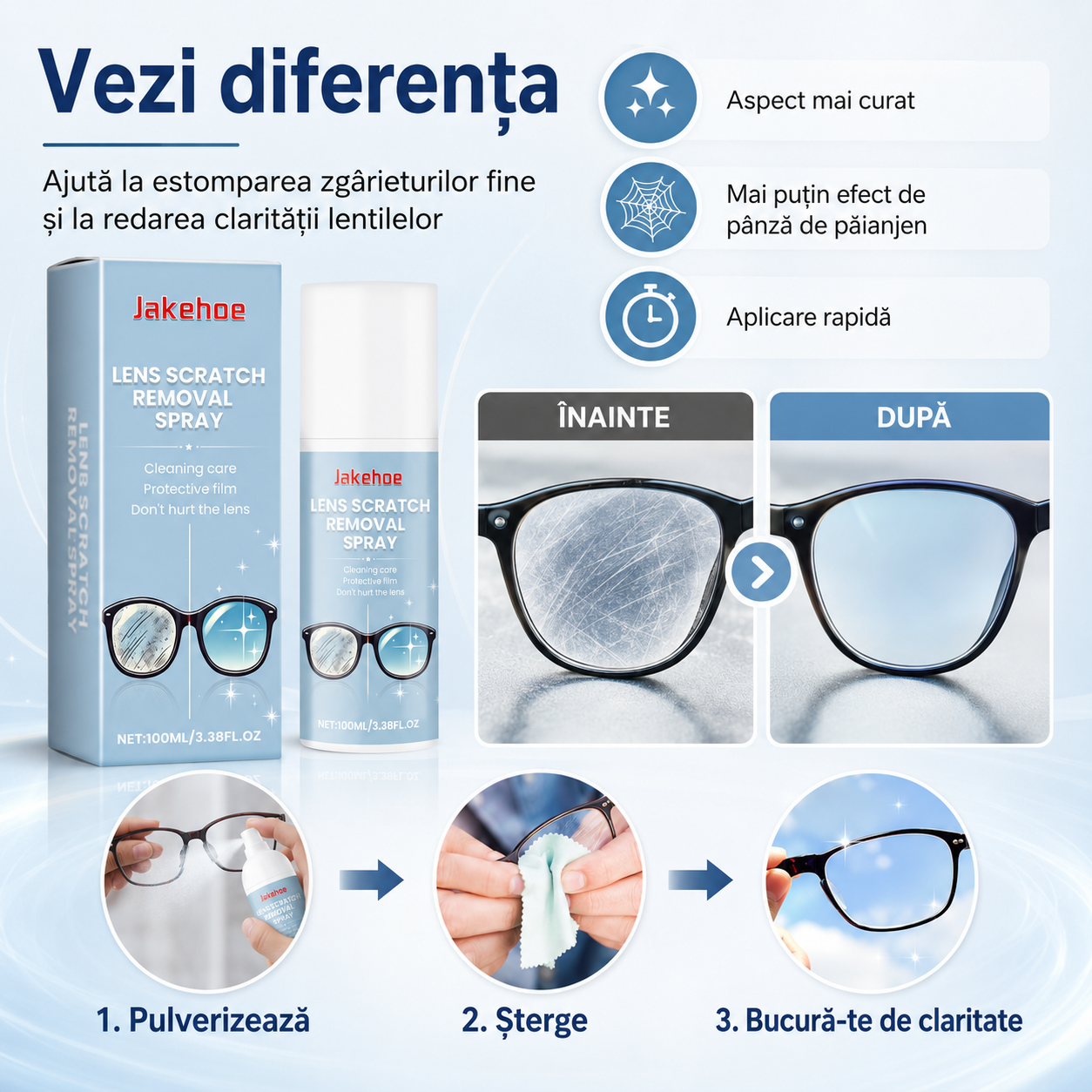 Soluție pentru lentile zgâriate
